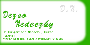dezso nedeczky business card